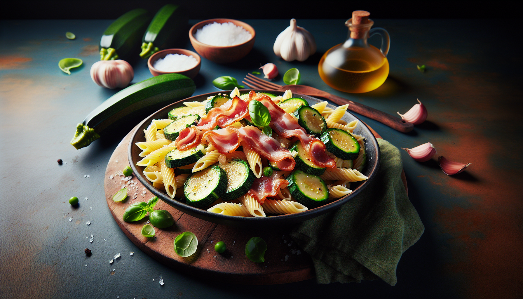 pasta con zucchine e speck